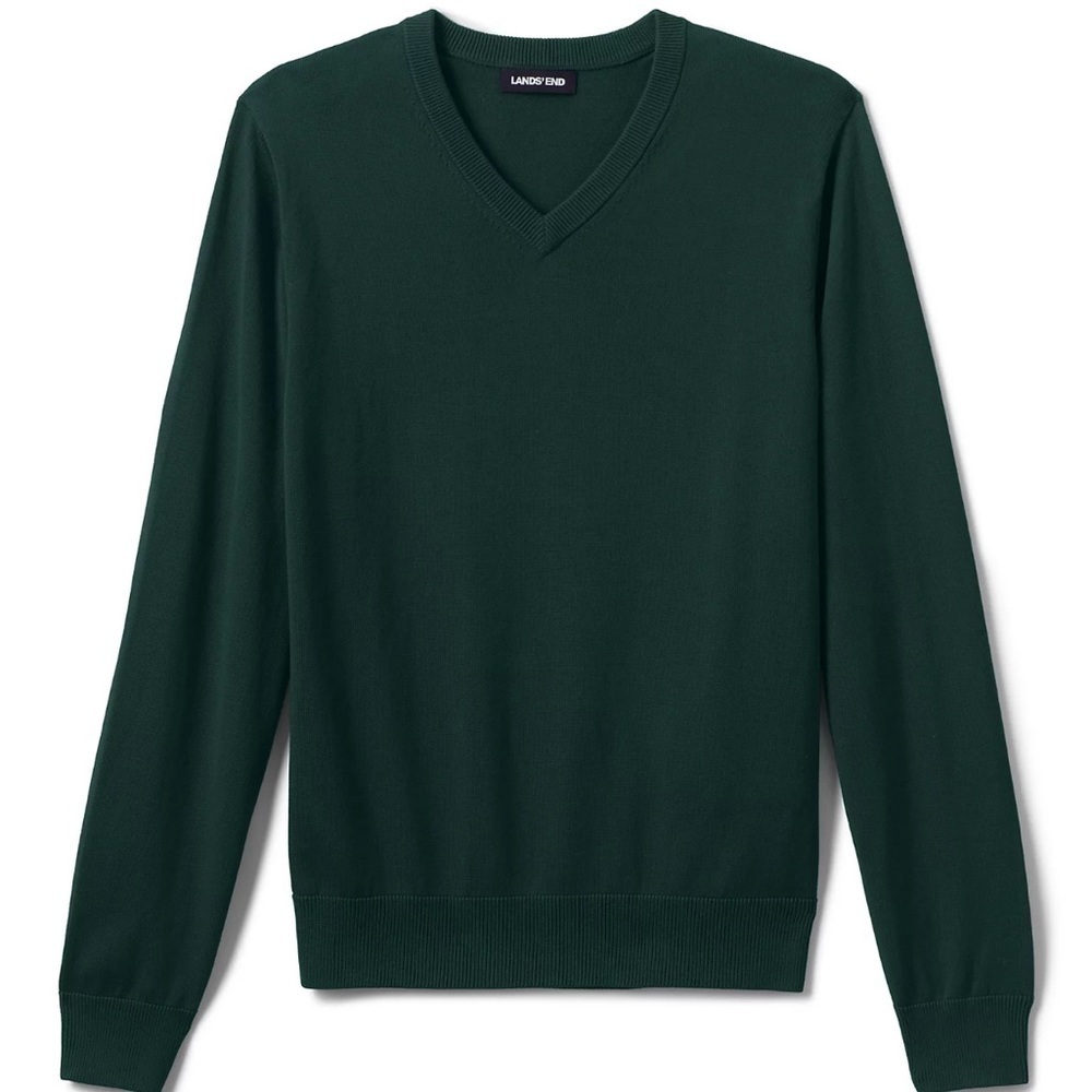 Land’s End‎ Cotton Sweater, green size Large